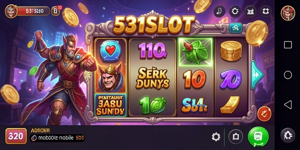 Screenshot utama 531SLOT menunjukkan aksi pertarungan yang intens.