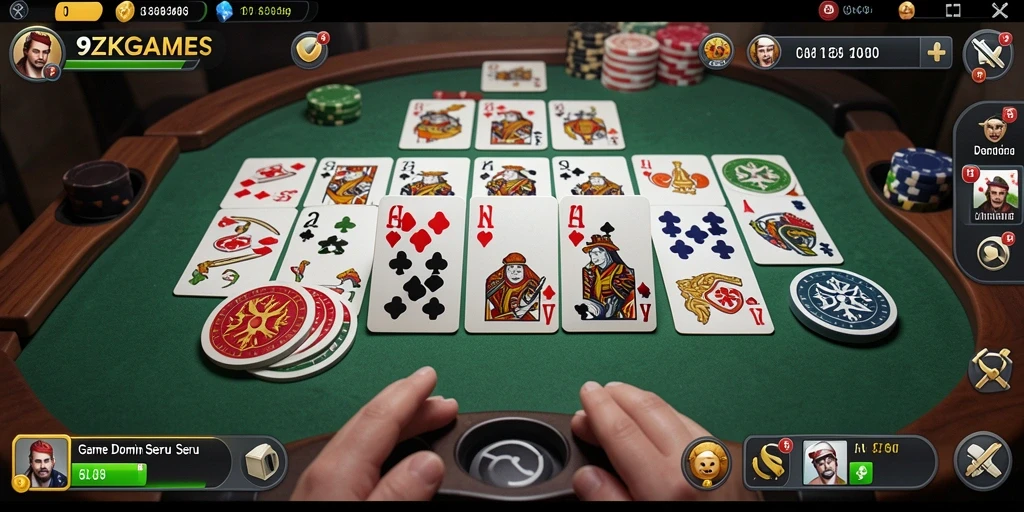 Tampilan menarik dari gameplay Domino di 9ZKGAMES.