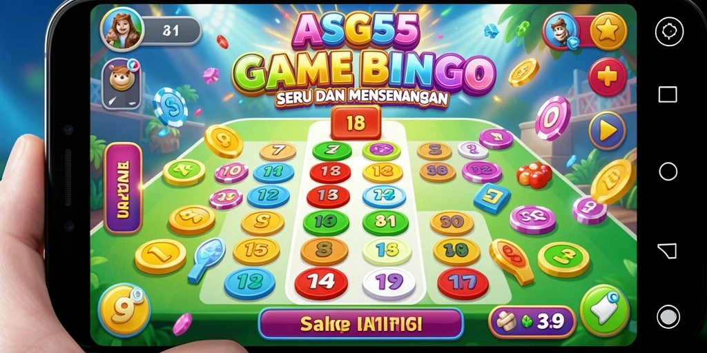 Screenshot ASG55 menunjukkan gameplay Bingo yang seru dan interaktif.