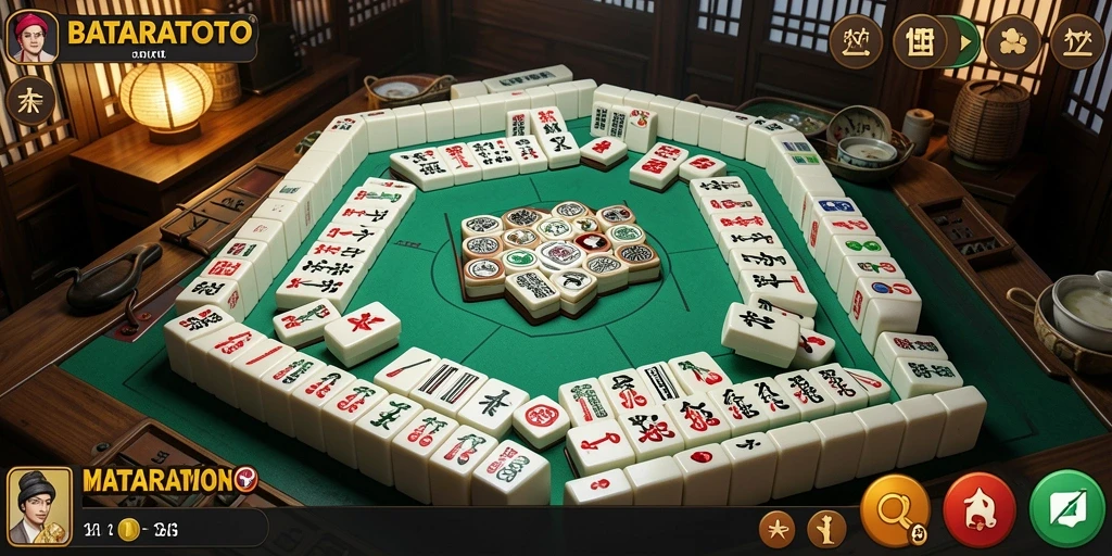 Screenshot main BATARATOTO dengan tampilan ubin Mahjong yang indah.