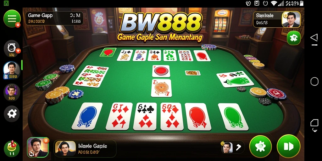 Tampilan gameplay Gaple BW888 yang menarik dan interaktif.