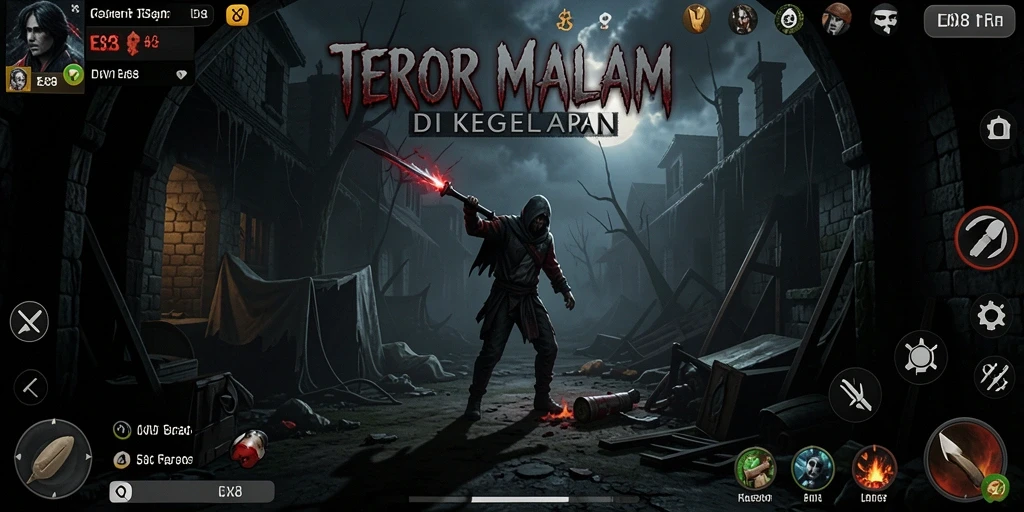 Screenshot gameplay E88 yang mencekam dalam suasana Horror.