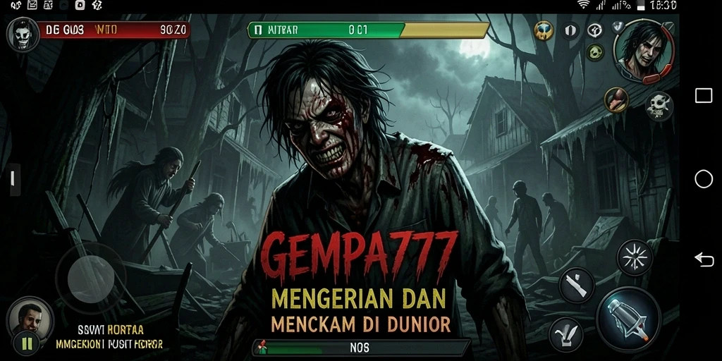 Tampilan menakutkan dari gameplay GEMPA777 yang mencekam dan menegangkan.