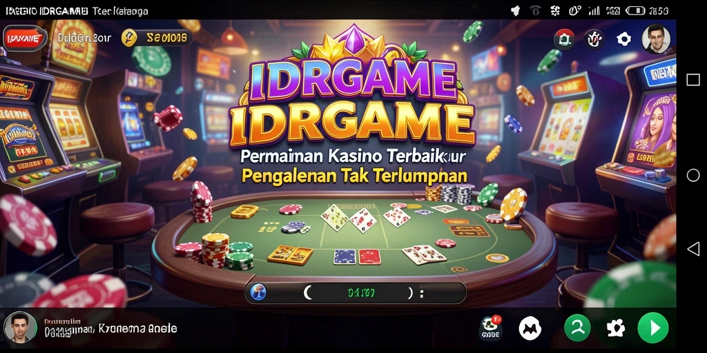 Tampilan gameplay IDRGAME yang menakjubkan dalam suasana kasino.