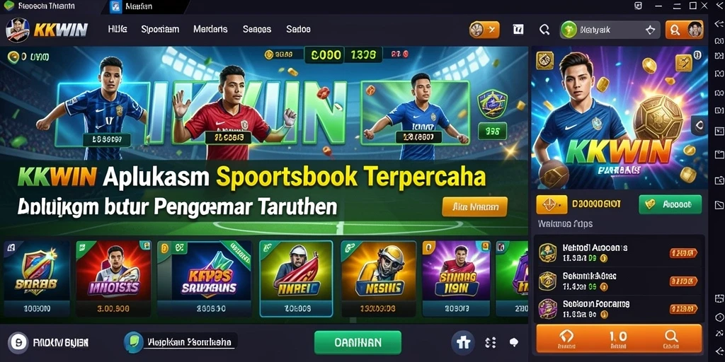 Tampilan screenshot utama KKWIN menampilkan pengalaman taruhan olahraga yang dinamis.