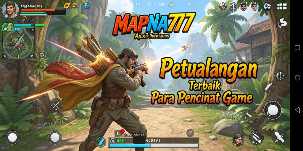 Screenshot dari gameplay MAPNA777 menunjukkan pertarungan aksi yang mendebarkan.