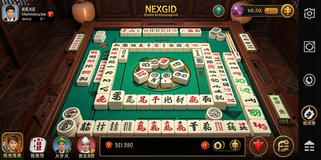Screenshot utama NEXGID menampilkan gameplay Mahjong yang seru dan interaktif.