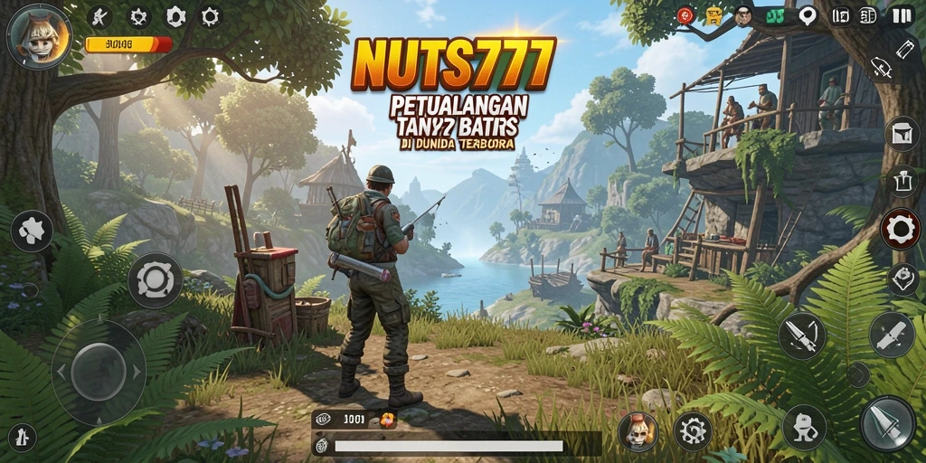 Screenshot NUTS777 menampilkan petualangan seru di dunia terbuka.