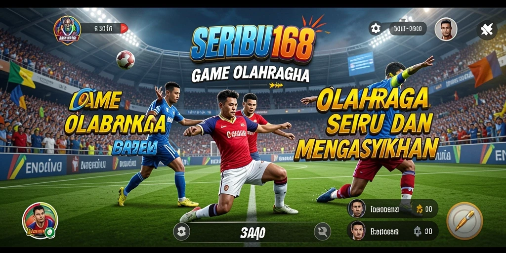 Screenshot SERIBU168 menampilkan aksi seru di lapangan olahraga.