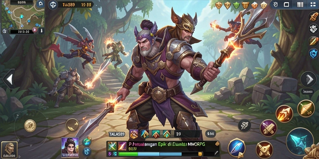 Tampilan gameplay menarik di dunia TALAS89 yang megah.