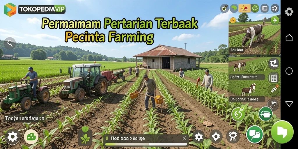 Tampilan gameplay TOKOPEDIAVIP menampilkan pertanian yang interaktif dan menarik.