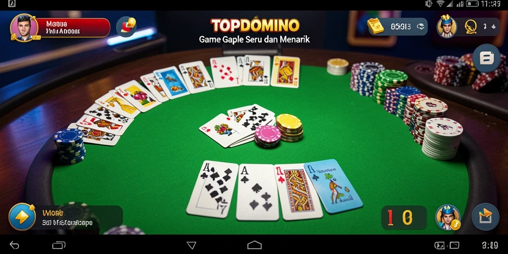 Screenshot gameplay <strong>TOPDOMINO</strong> yang menampilkan aksi seru Gaple.
