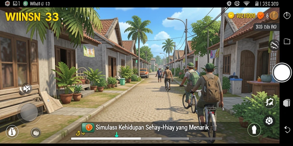 Screenshot menunjukkan karakter dalam misi simulasi yang menantang.